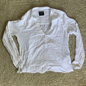 Medium Abercrombie White linen long sleeve